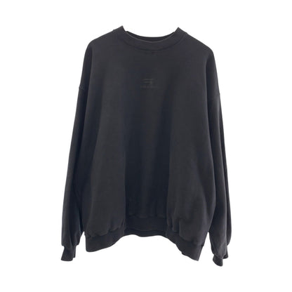 BALENCIAGA sweat 720428 cotton Charcoal gray Oversize logo 2