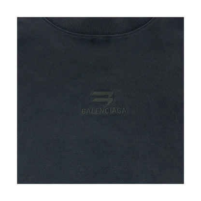 BALENCIAGA sweat 720428 cotton Charcoal gray Oversize logo 2