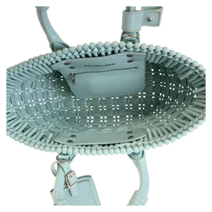 BALENCIAGA Handbag 671342 enamel Mint Green SilverMetal Enamel Basket Bistro XS