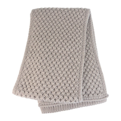 CHANEL Scarf cashmere Light gray white COCO Mark