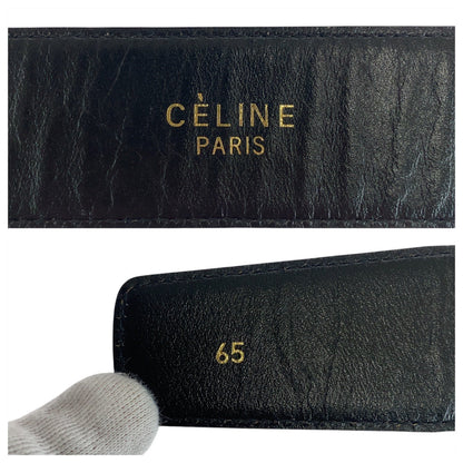 CELINE belt leather black Carriage Metal No Size (See Description)