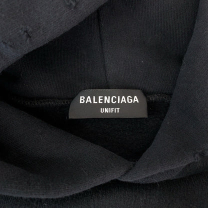 BALENCIAGA Hoodie MT74 661711 TKVD4 cotton black black white 21AW FREE NO RIB HOODIE XXS