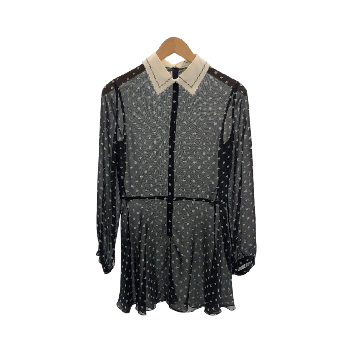 Dior Tunic cotton Black White Star Pattern See-through