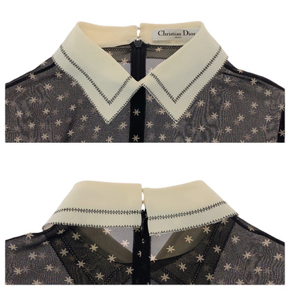 Dior Tunic cotton Black White Star Pattern See-through