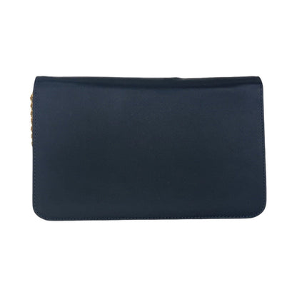 CELINE Shoulder Bag Satin Black GoldMetal Triomphe Blason