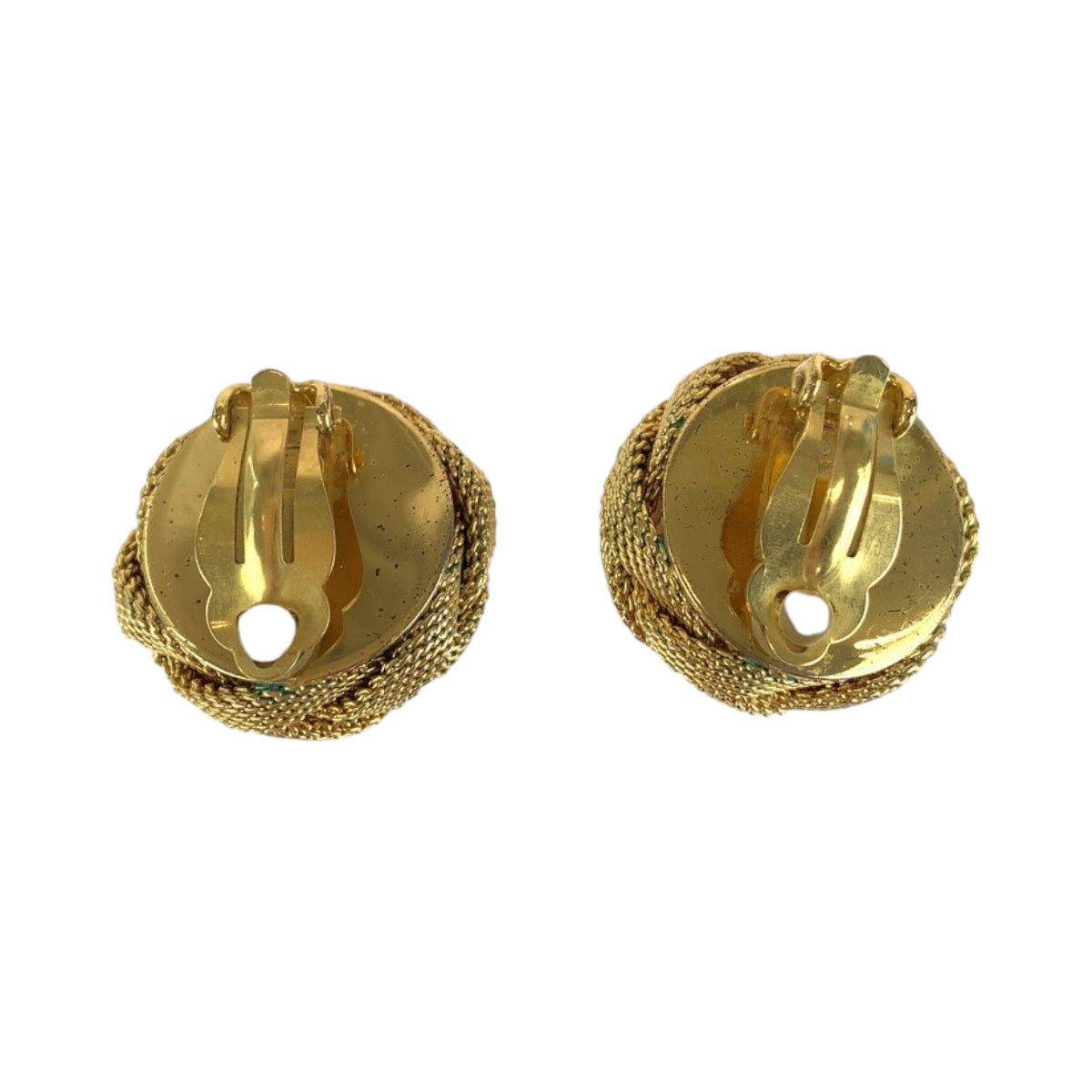 CHANEL Earring metal Gold white Pearl COCO Mark