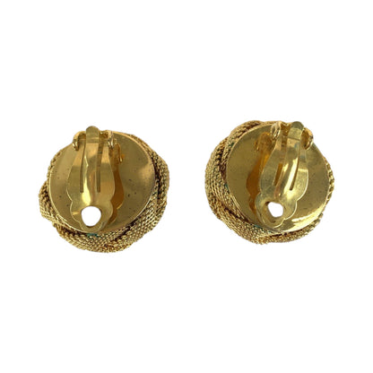 CHANEL Earring metal Gold white Pearl COCO Mark