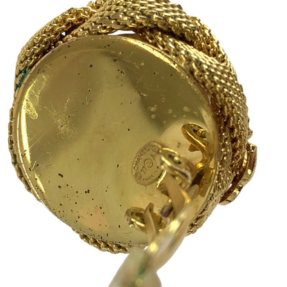 CHANEL Earring metal Gold white Pearl COCO Mark
