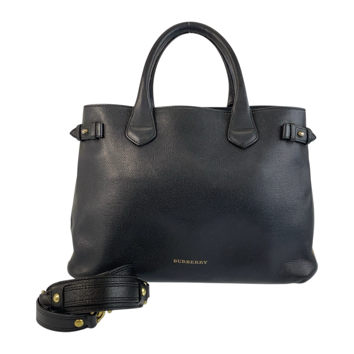 BURBERRY Tote Bag ITCF&10SCA leather Black Multicolor Gold Metal