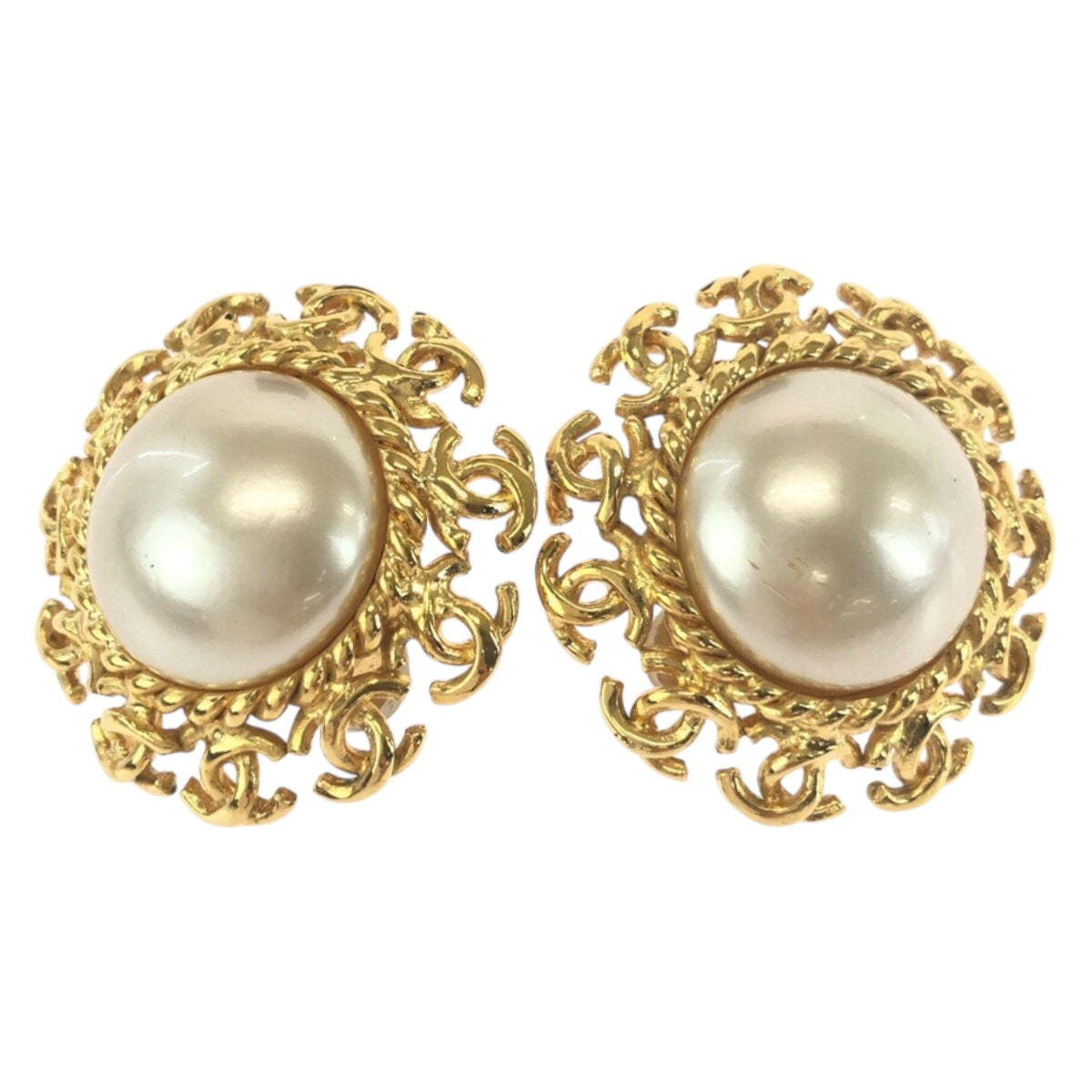 CHANEL Earring plating gold COCO Mark