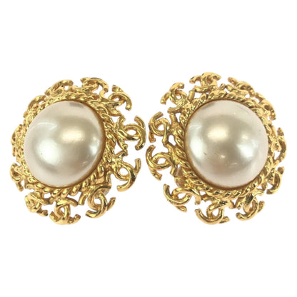 CHANEL Earring plating gold COCO Mark