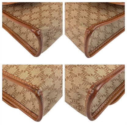 CELINE Clutch bag M08 PVC Brown Gold Metal Macadam