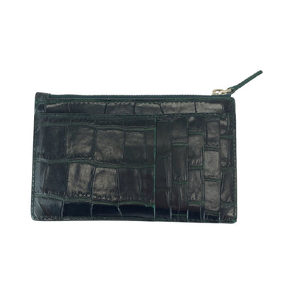 BALENCIAGA Coin case 640535 leather black Croco embossed