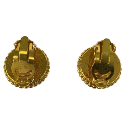 CHANEL Earring plating Gold white COCO Mark Fake Pearl