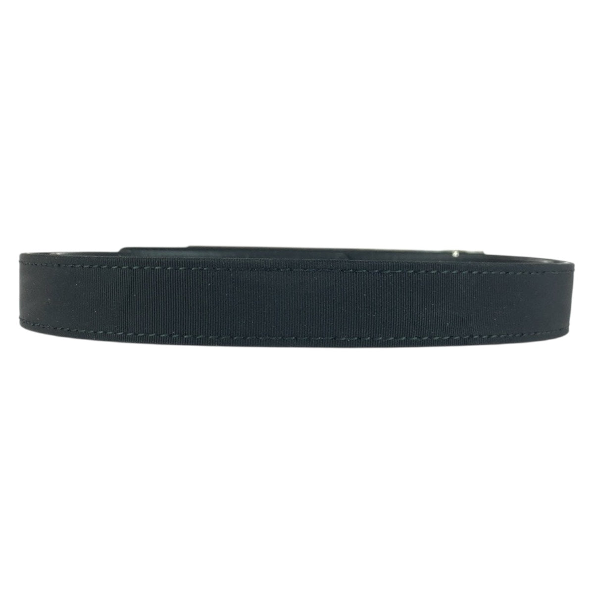 CHANEL belt leather black logo rhinestone 34