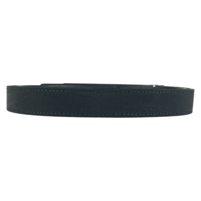 CHANEL belt leather black logo rhinestone 34