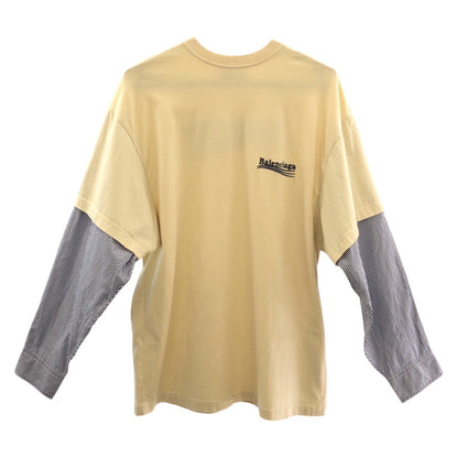 BALENCIAGA Long-sleeved T-shirt cotton Beige blue 2