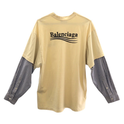 BALENCIAGA Long-sleeved T-shirt cotton Beige blue 2