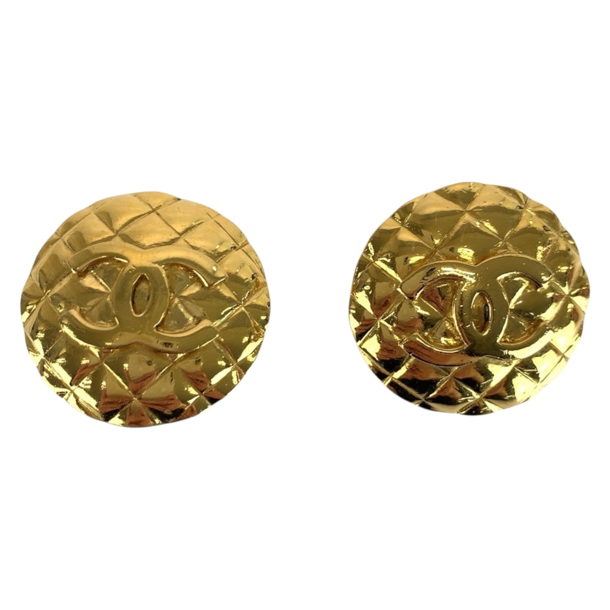 CHANEL Earring plating gold Matrasse COCO Mark