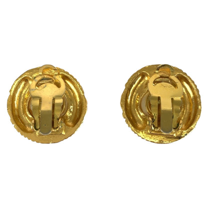 CHANEL Earring plating Gold white Fake pearl COCO Mark