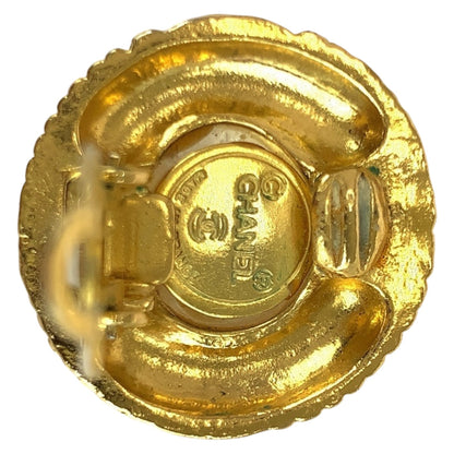 CHANEL Earring plating Gold white Fake pearl COCO Mark
