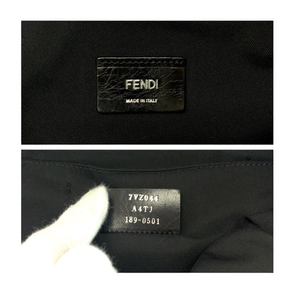 FENDI Backpack 7VZ044 canvas Black Brown Silver