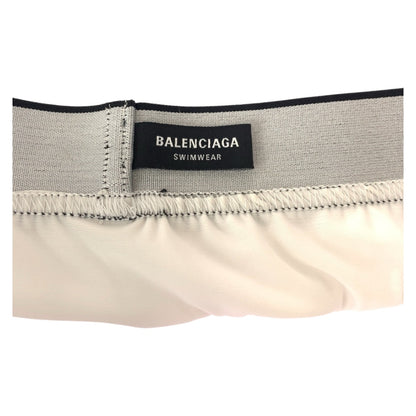 BALENCIAGA Shorts 698317 4C0B4 polyester White black Logo mesh shorts L