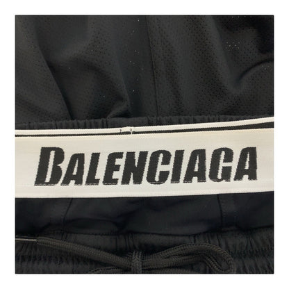 BALENCIAGA Shorts 698317 4C0B4 polyester Black White Layered mesh logo L