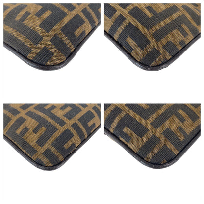 FENDI Shoulder Bag 2241 26766 009 canvas Brown Silver Metal Zucca Mamma Bucket