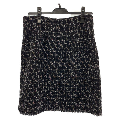 CHANEL skirt P29310V19329 wool Black Pink Black Metal tweed COCO Mark 38