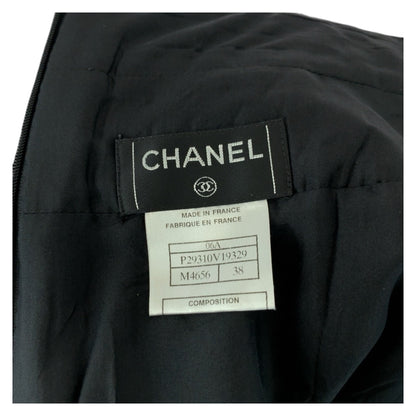 CHANEL skirt P29310V19329 wool Black Pink Black Metal tweed COCO Mark 38
