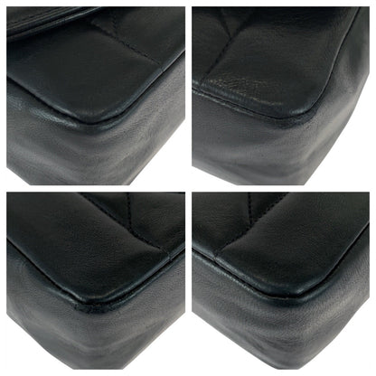 CHANEL Shoulder Bag lambskin black Matelasse 25 Diana Flap COCO Mark Turnlock
