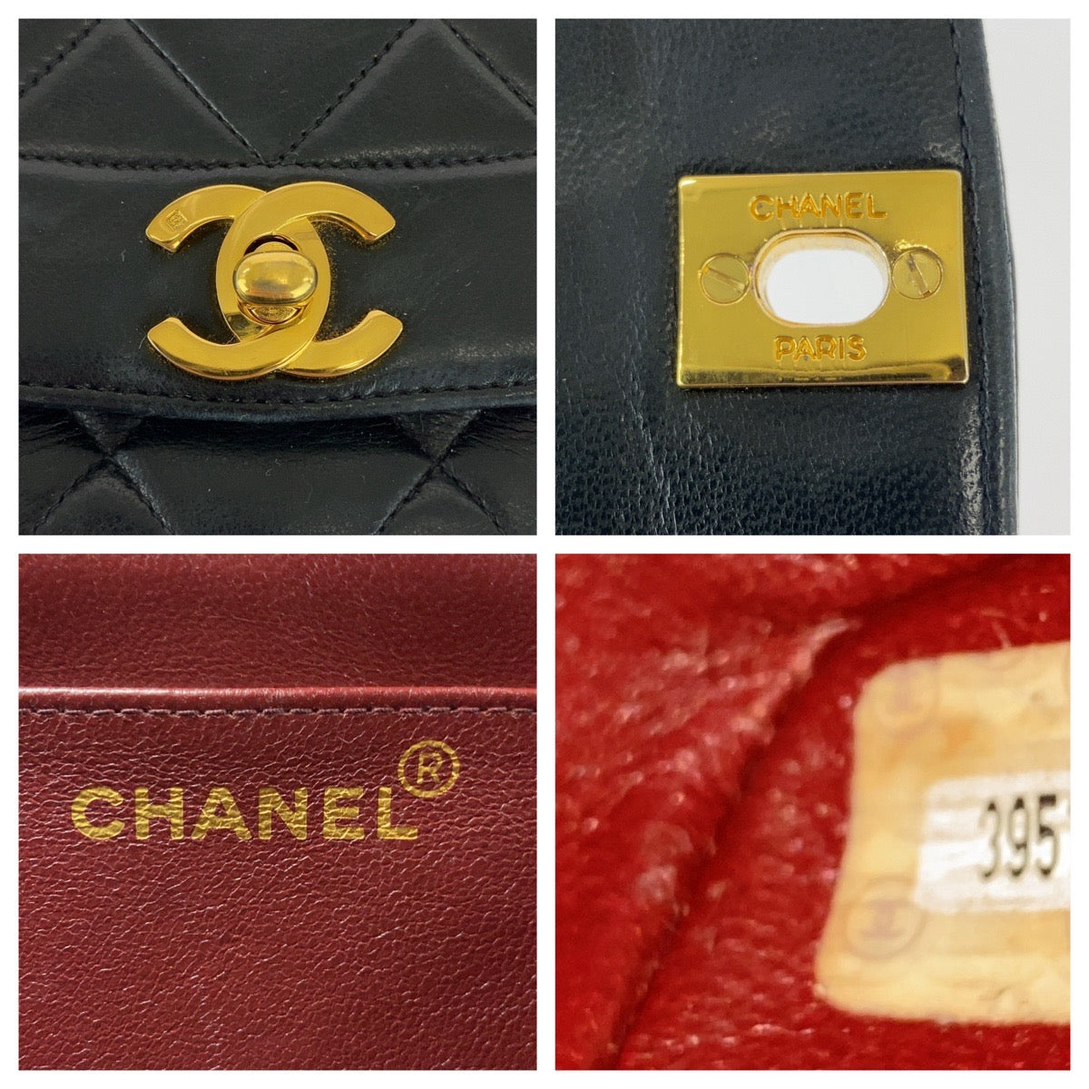 CHANEL Shoulder Bag lambskin black Matelasse 25 Diana Flap COCO Mark Turnlock