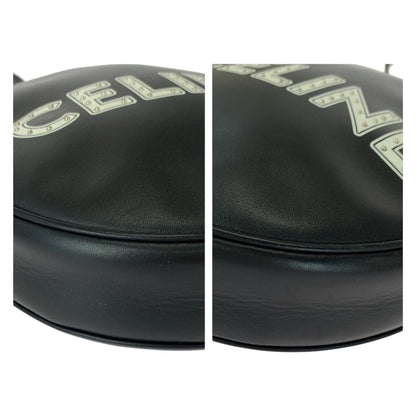 CELINE Shoulder Bag 195883DDJ.38SI leather Black White SilverMetal Dancing Kid Logo studs