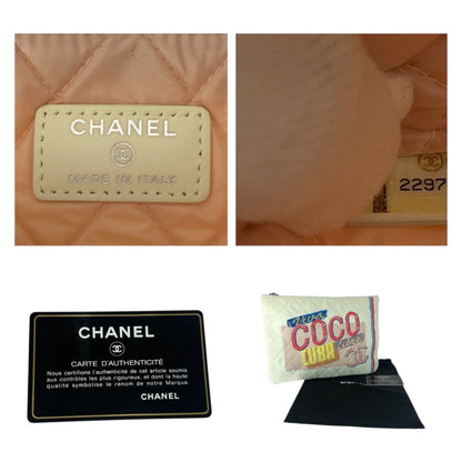 CHANEL Clutch bag canvas White Multicolor SilverMetal Coco Cuba COCO Mark