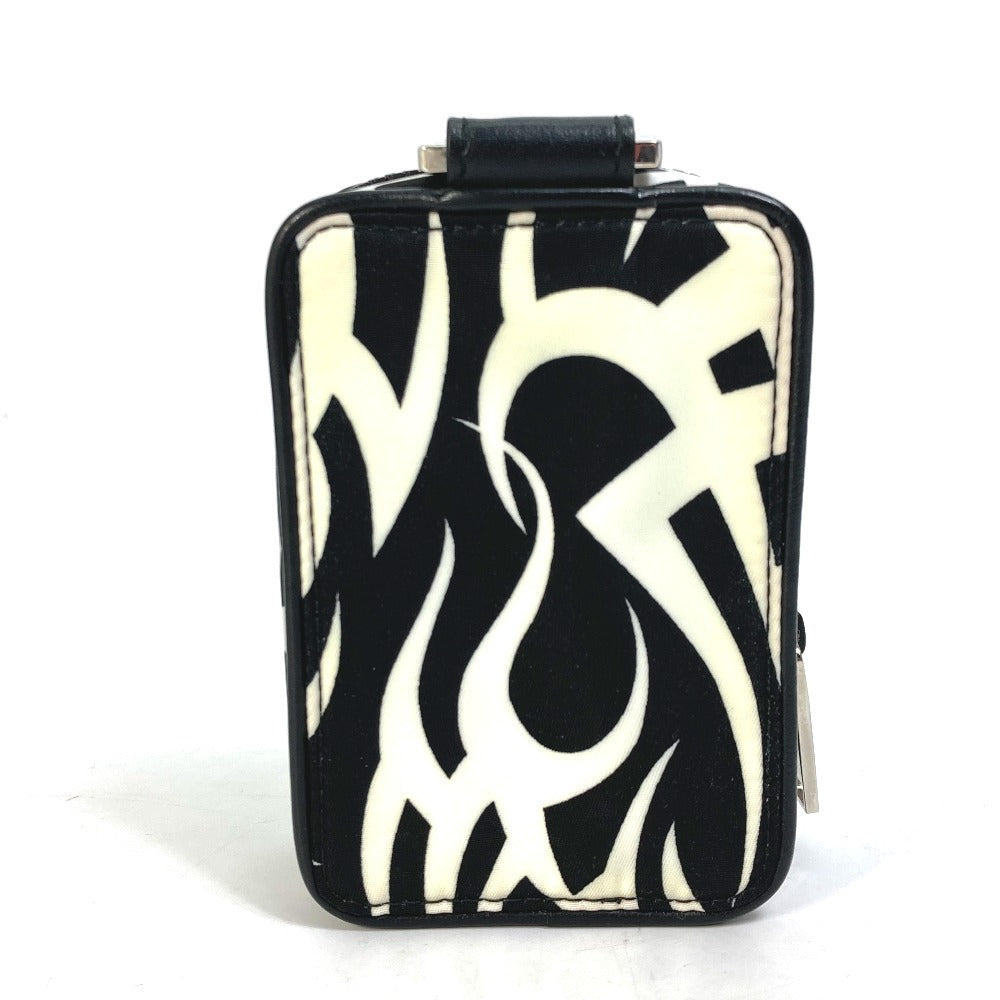 DIOR HOMME Pouch Nylon white Cigarette case with key ring Tribal mens