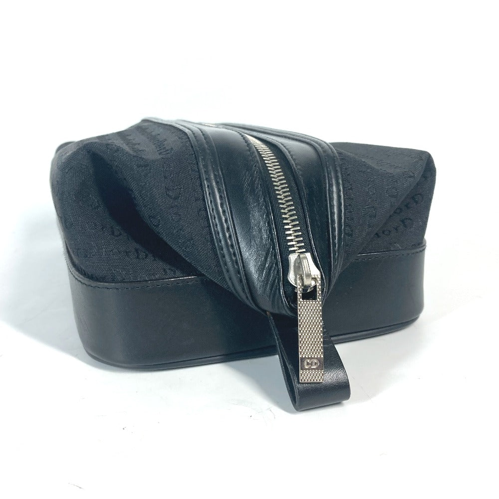 Dior Pouch Canvas / leather black logo unisex(Unisex)