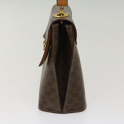 Luxury CELINE Macadam Canvas Hand Bag PVC Leather Brown  50557