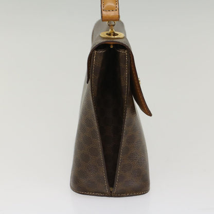 Luxury CELINE Macadam Canvas Hand Bag PVC Leather Brown  50557