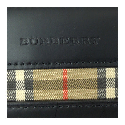BURBERRY Tote Bag leather Black Silver Nova Check