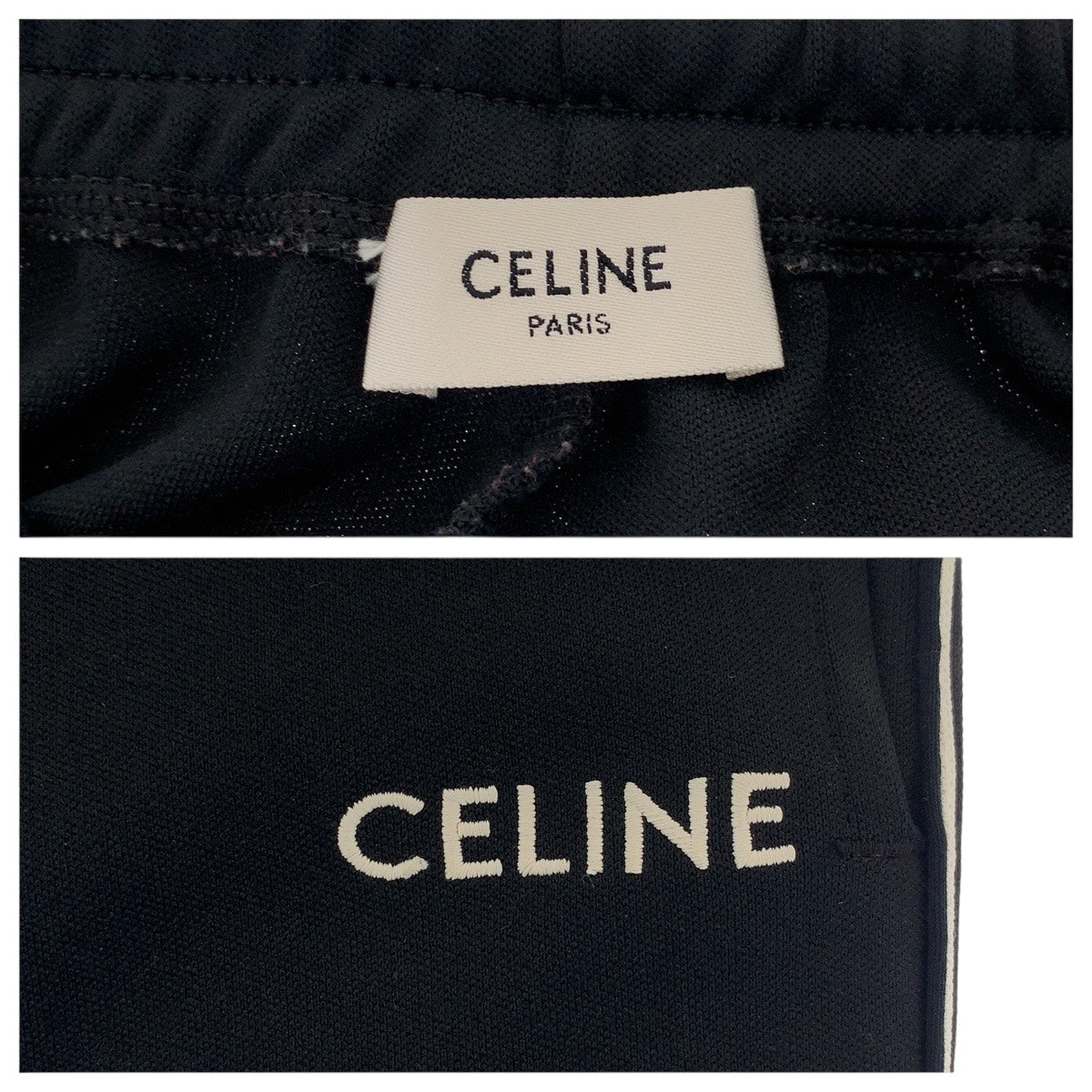 CELINE Pants polyester Black black logo XS