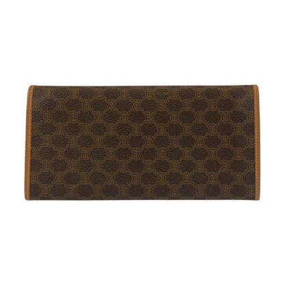 CELINE Long Wallet Purse M11 PVC Brown Macadam