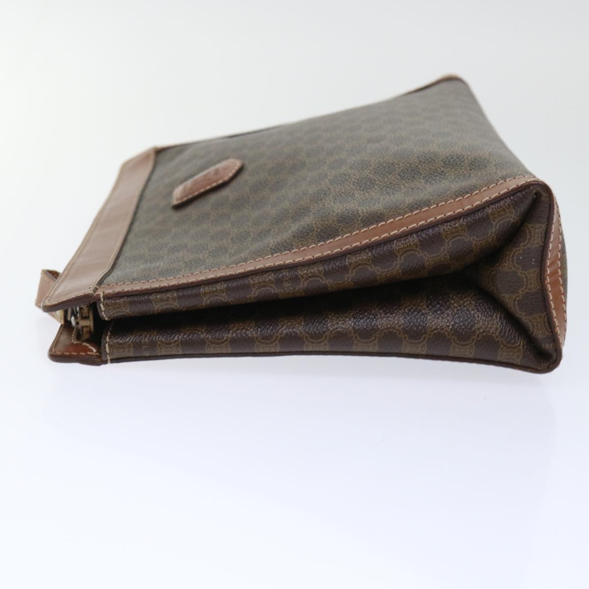 Luxury CELINE Macadam Canvas Clutch Bag PVC Leather Brown  50614