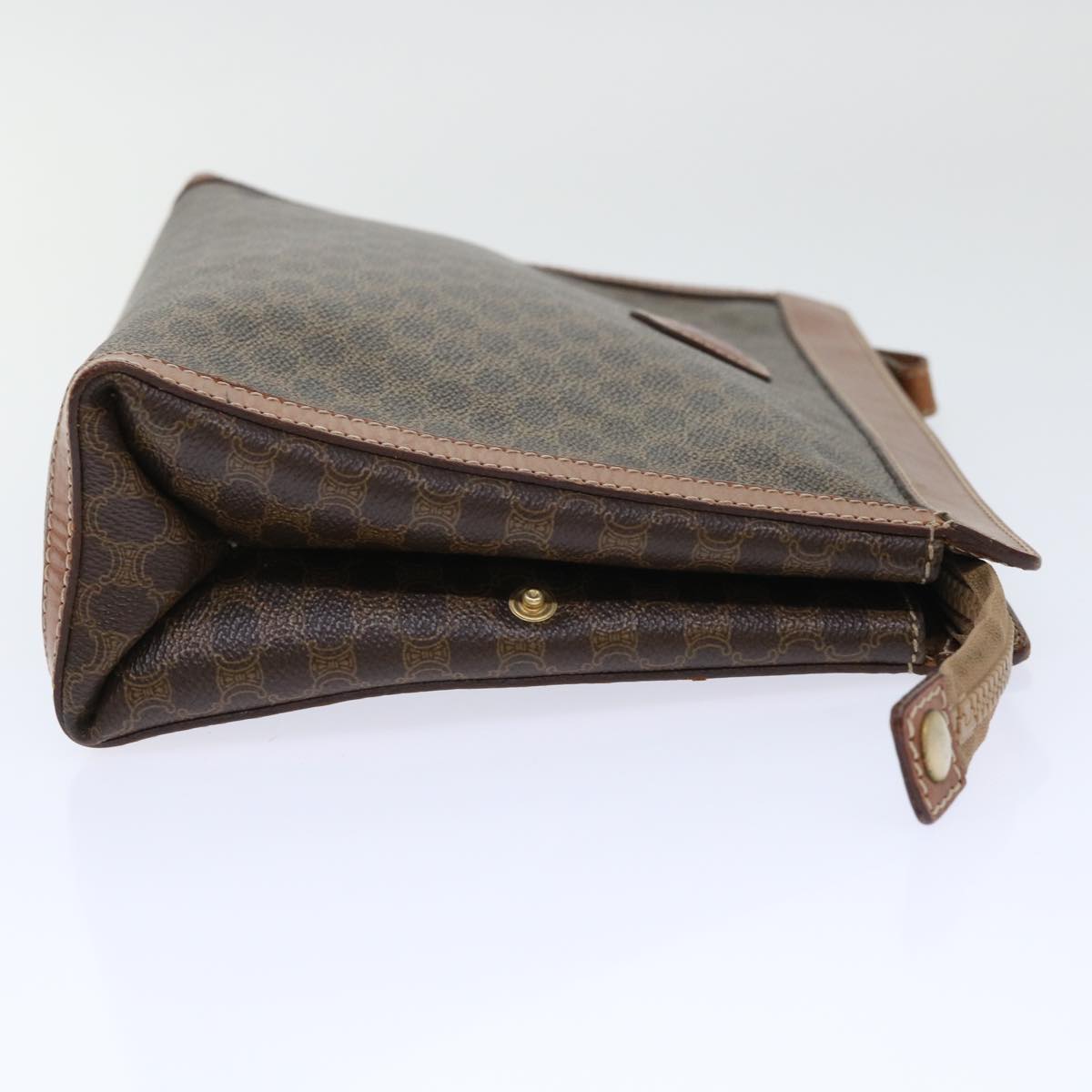 Luxury CELINE Macadam Canvas Clutch Bag PVC Leather Brown  50614