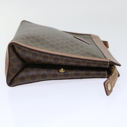 Luxury CELINE Macadam Canvas Clutch Bag PVC Leather Brown  50614