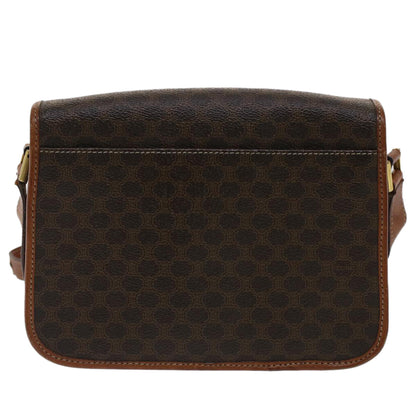 Luxury CELINE Macadam Canvas Shoulder Bag PVC Leather Brown  50775