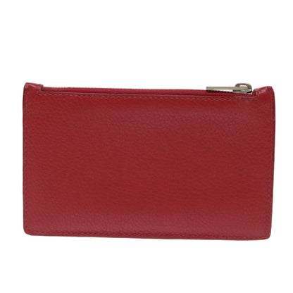 Luxury CELINE Coin Purse Leather Red  50848