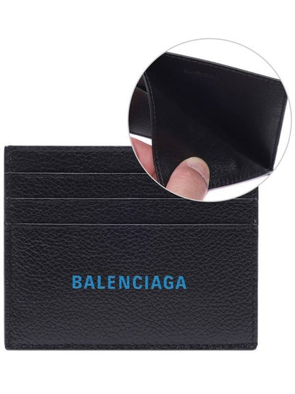 Luxury Balenciaga Trending 2025 Logo Print Leather Card Wallet