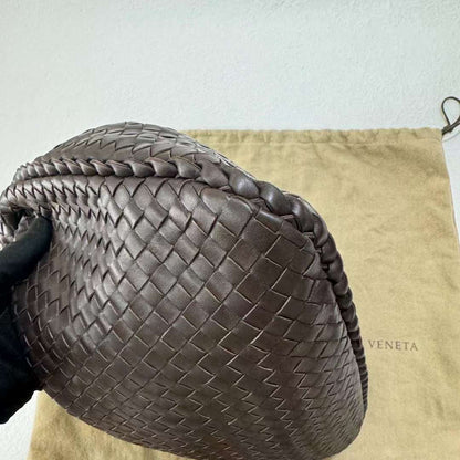 Bottega Veneta Intrecciato Hobo Bag Medium Chocolate Brown Lambskin leather with Mirror