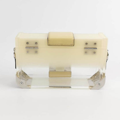 Fendi Baguette Mini Box Yellow/Clear Acrylic Plexiglass and Leather Crossbody Bag